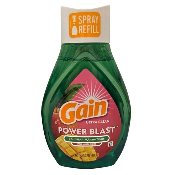 Gain Power Blast Dish Spray Refill 16 fl oz Apple Mango Tango Scent Lot of 2 - Picture 3 of 4